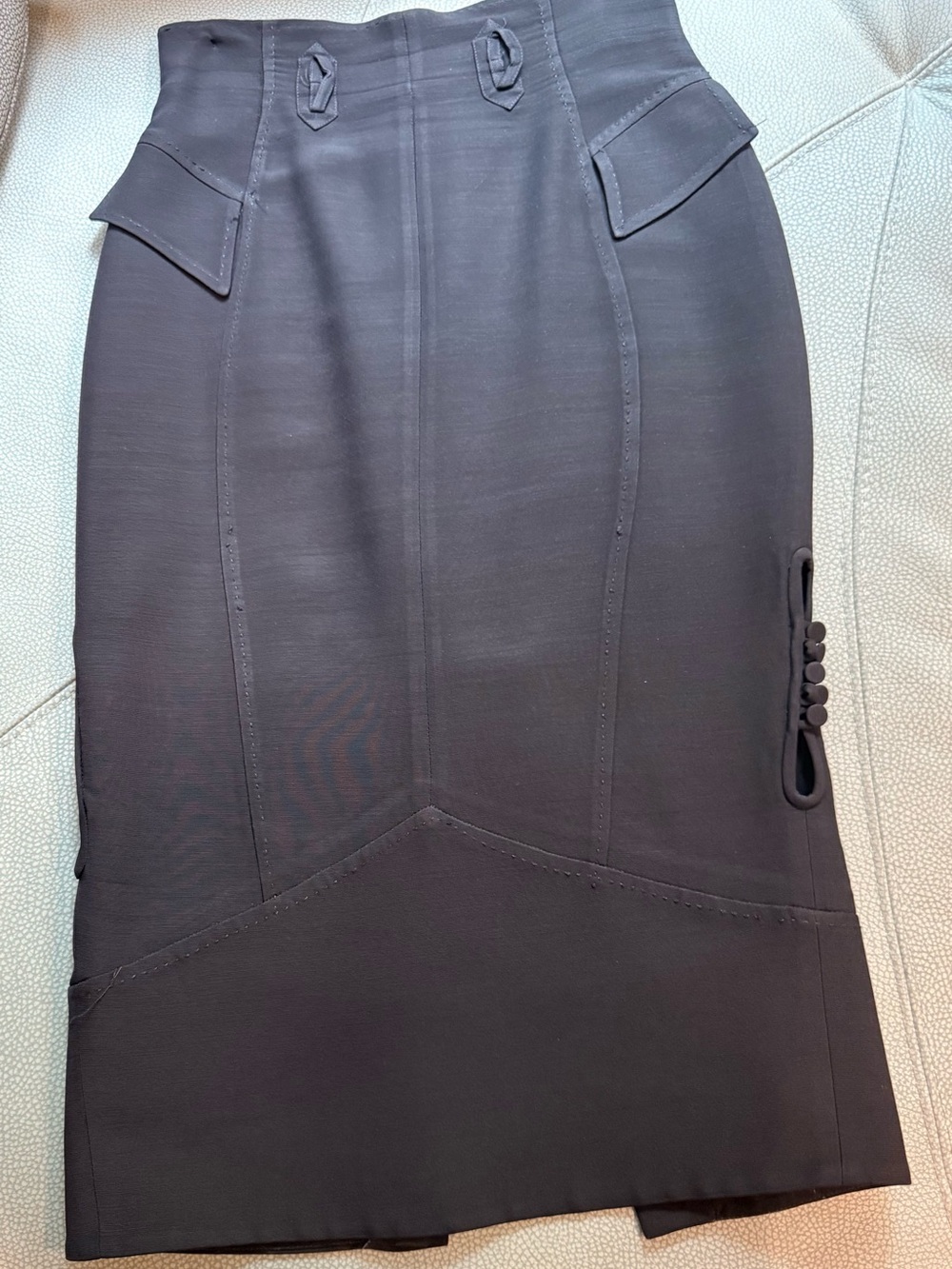 Antonio Berardi Black Wool Silk Corset Pencil Skirt Size 40 Italy